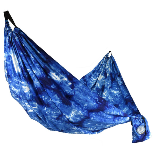 Craft - Dyed Recycled Polyester Travel Hammock, 1 Person Navy Blue, Size 108" L X 56" W - Charann Global