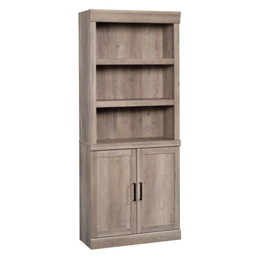 Glendale 5 Shelf Bookcase with Doors, Rustic Gray Finish - Charann Global