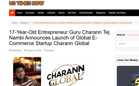Charann Global Featured in US Times Now - Charann Global