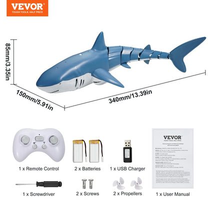 VEVOR Remote Control Shark Toy 2.4 Ghz High Speed RC Boat for Kids Adults Gift