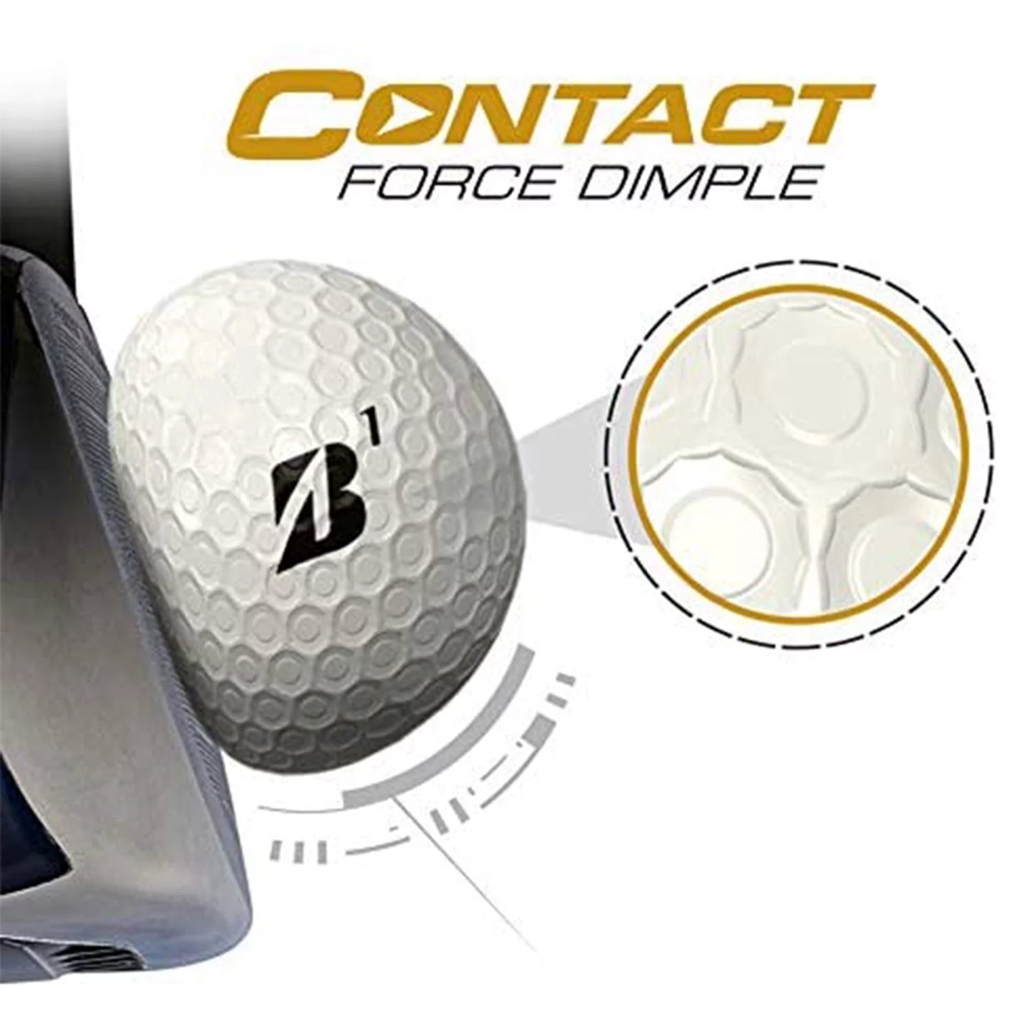 Bridgestone E12 CONTACT Golf Balls with Contact Force Dimples, White, 12-Pack
