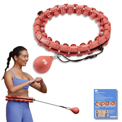 Adjustable Weighted Fitness Hoop, Coral