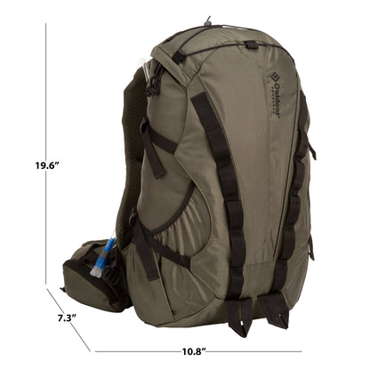 Big Sur 28 L Hydration Backpack, with 1 3-Liter Reservoir, Internal Frame, Green, Hiking